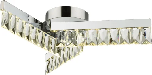Люстра потолочная LED 49234-18 Globo прозрачная серая на 1 лампа, основание хром в стиле современный 