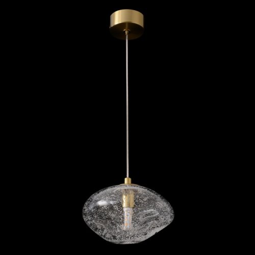 Светильник подвесной FORMLESS SP1 TRANSPARENT Crystal Lux прозрачный на 1 лампу, основание золотое в стиле современный выдувное фото 4