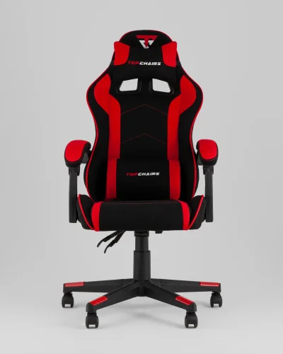 Кресло спортивное TopChairs Shadow, ткань, черно-красный УТ000039460 Stool Group, чёрный красный/текстиль, ножки/пластик/чёрный, размеры - 1250*1350***490*470 фото 4