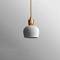 Светильник подвесной OLLY A 151806-26 ImperiumLoft белый 1 лампа, основание золотое в стиле современный лофт 