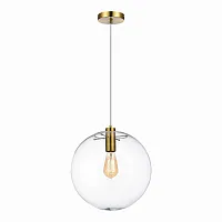 Светильник подвесной Noor SL1056.233.01 ST-Luce прозрачный 1 лампа, основание золотое в стиле модерн шар