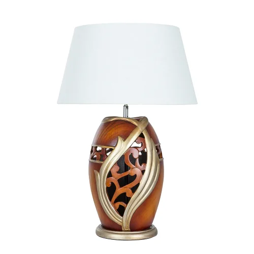 Настольная лампа Ruby A4064LT-1BR Arte Lamp белая 1 лампа, основание коричневое керамика в стиле прованс современный 