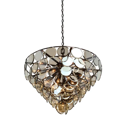 Люстра подвесная V5849-7/25 Vitaluce янтарная на 25 ламп, основание бронзовое в стиле классический современный  фото 3