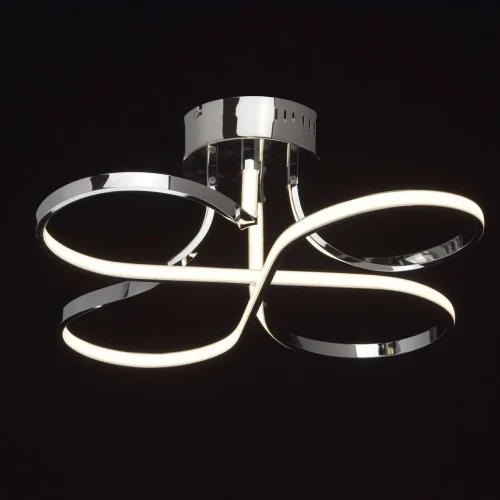 Люстра потолочная LED Аурих 496015202 DeMarkt хром на 1 лампа, основание хром в стиле хай-тек  фото 2