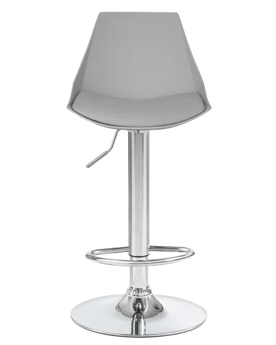 Стул барный 3000-LM ROCKY, цвет сиденья серый, цвет основания хром Dobrin, серый/экокожа, ножки/металл/хром, размеры - 830*1040***380*480 фото 6