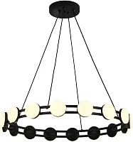 Светильник подвесной LED Moti 4601-6P F-promo белый на 6 ламп, основание чёрное в стиле современный кольца