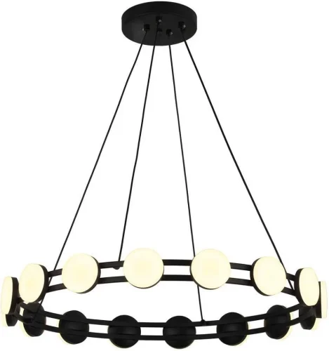 Светильник подвесной LED Moti 4601-6P F-promo белый на 6 ламп, основание чёрное в стиле современный кольца