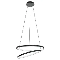 Светильник подвесной LED Ruotale 900472 Eglo чёрный 1 лампа, основание чёрное в стиле хай-тек современный кольца