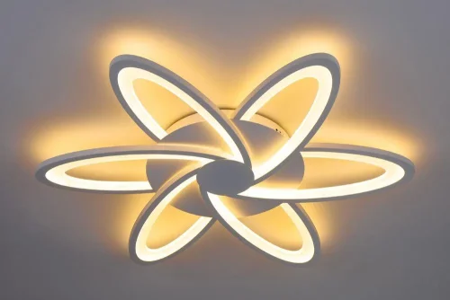 Светильник потолочный LED с пультом 10208/6LED Escada белый на 1 лампу, основание белое в стиле хай-тек с пультом фото 4