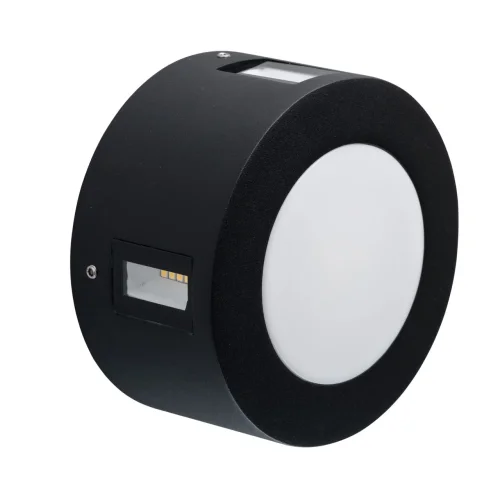 Настенный светильник уличный LED Меркурий 807022701 DeMarkt уличный IP44 чёрный на 1 лампу, плафон чёрный в стиле современный LED