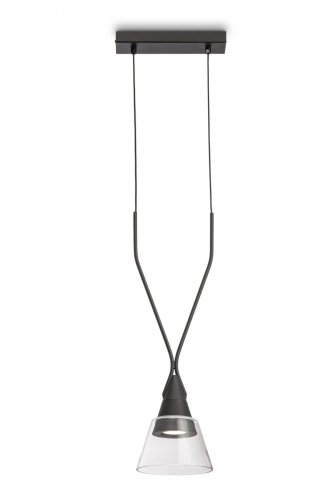 Светильник подвесной Hilo P063PL-01B Maytoni прозрачный 1 лампа, основание чёрное в стиле современный 