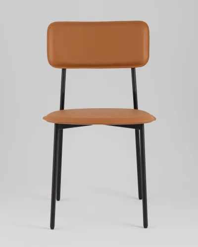 Стул обеденный Mikkie, коричневый УТ000039228 Stool Group, коричневый/экокожа, ножки/металл/чёрный, размеры - ***** фото 2