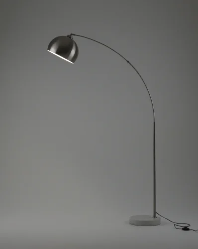 Торшер Arco V11516-1F Moderli изогнутый матовый хром на 1 лампу, основание матовое хром в стиле современный лофт фото 2 Торшер Arco V11516-1F Moderli изогнутый матовый хром на 1 лампу, основание матовое хром в стиле современный лофт фото 2