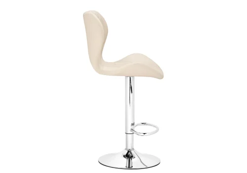 Барный стул Porch chrome / beige 15645 Woodville, бежевый/экокожа, ножки/металл/хром, размеры - *1130***480*470 фото 3