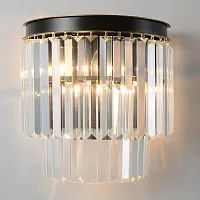 Бра MAXIME AP2 BLACK Crystal Lux прозрачный на 2 лампы, основание чёрное в стиле американский 