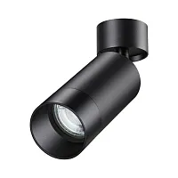 Светильник накладной Slim 370869 Novotech чёрный 1 лампа, основание чёрное в стиле современный круглый