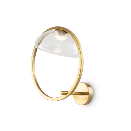 Бра LED Lunare MOD327WL-L5BS3K Maytoni прозрачный на 1 лампу, основание латунь в стиле современный арт-деко кольца фото 2