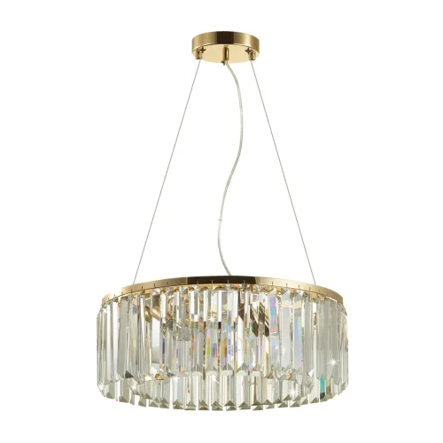 Люстра подвесная Vassa 4987/6 Odeon Light прозрачная на 6 ламп, основание золотое в стиле модерн 