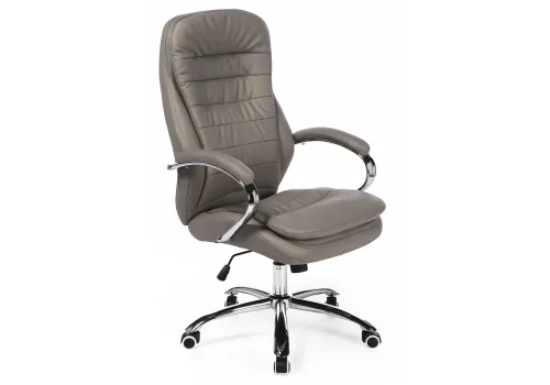 Компьютерное кресло Tomar серое 1741 Woodville, серый/искусственная кожа, ножки/металл/хром, размеры - *1260***680*680 фото 7