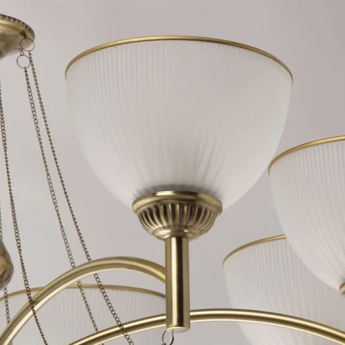 Люстра подвесная Олимп 318015408 MW-Light белая на 8 ламп, основание бронзовое латунь в стиле классический кантри  фото 3
