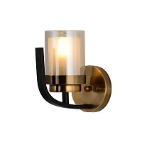 Бра лофт Bonton LDW 1221-1 BK+MD Lumina Deco прозрачный 1 лампа, основание бронзовое в стиле кантри лофт 