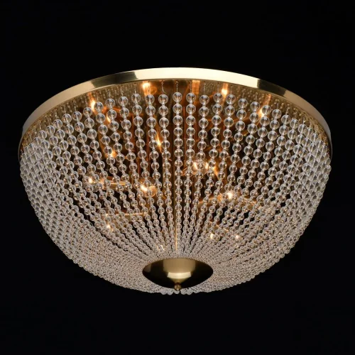 Люстра потолочная хрустальная Бриз 111012610 MW-Light прозрачная на 10 ламп, основание золотое в стиле классика  фото 2