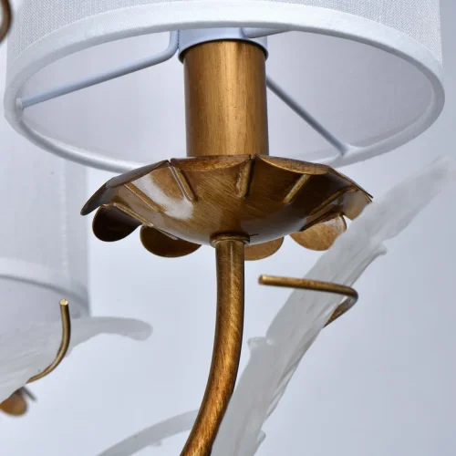 Люстра подвесная София 355014408 Chiaro белая на 8 ламп, основание бронзовое в стиле флористика классический  фото 6