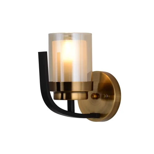 Бра лофт Bonton LDW 1221-1 BK+MD Lumina Deco прозрачный на 1 лампа, основание бронзовое в стиле кантри лофт 
