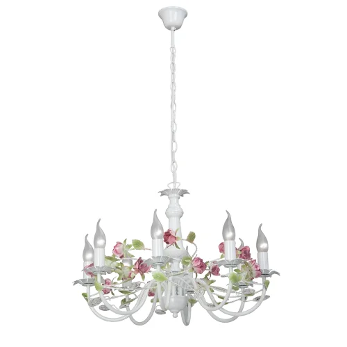 Люстра подвесная V1276/8 Vitaluce без плафона на 8 ламп, основание белое в стиле флористика Люстра подвесная V1276/8 Vitaluce без плафона на 8 ламп, основание белое в стиле флористика