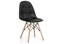 Деревянный стул Kvadro black 15011 Woodville, чёрный/искусственная кожа, ножки/массив бука/натуральный, размеры - ****450*520
