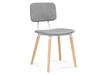 Деревянный стул Klint gray / wood 15298 Woodville, серый/ткань, ножки/массив бука дерево/натуральный, размеры - ****430*580