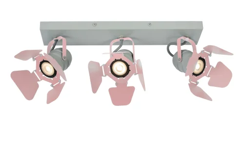 Спот с 3 лампами Picto 17997/03/66 Lucide розовый GU10 в стиле современный лофт 
