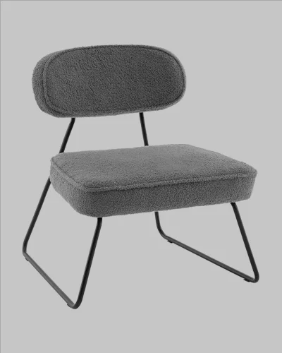Кресло Kate new ткань букле темно-серый УТ000041264 Stool Group, серый/букле, ножки/металл/чёрный, размеры - *740****мм фото 2