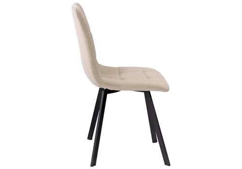 Стул на металлокаркасе Bruk beige / black 15237 Woodville, бежевый/велюр, ножки/металл/чёрный, размеры - ****450*550 фото 3