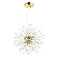 Люстра подвесная Davie LSP-8777 Lussole прозрачная на 8 ламп, основание золотое в стиле флористика современный ветви