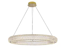 Люстра подвесная LED 8291/80 gold Newport прозрачная на 1 лампу, основание золотое в стиле современный кольца