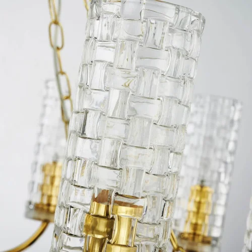 Люстра подвесная Syreni 2817-10P Favourite прозрачная на 10 ламп, основание золотое в стиле замковый  фото 5