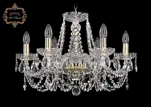 Люстра подвесная хрустальная 11.11.6.195.Gd.Sp Bohemia Art Classic прозрачная на 6 ламп, основание золотое в стиле классика 