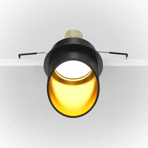 Светильник точечный Lipari DL044-01-GU10-B Maytoni чёрный золотой 1 лампа, основание чёрное в стиле современный  фото 2