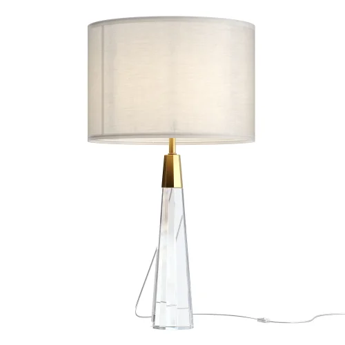 Настольная лампа Bianco Z030TL-01BS2 Maytoni белая 1 лампа, основание прозрачное латунь стекло металл в стиле современный 