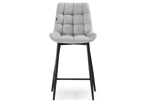 Полубарный стул Алст К светло-серый / черный 502124 Woodville, серый/велюр, ножки/металл/чёрный, размеры - ****500*580 фото 2