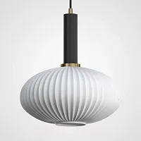 Светильник подвесной Ferm Living chinese lantern С Black / White 189637-26 ImperiumLoft белый 1 лампа, основание чёрное в стиле современный лофт 