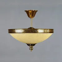 Люстра на штанге  TENERIFE 02166/35 PL PB AMBIENTE by BRIZZI бежевая на 3 лампы, основание бронзовое в стиле классический 