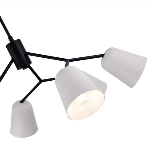Люстра потолочная Mario SLE155942-06 Evoluce белая на 6 ламп, основание чёрное в стиле современный  фото 3