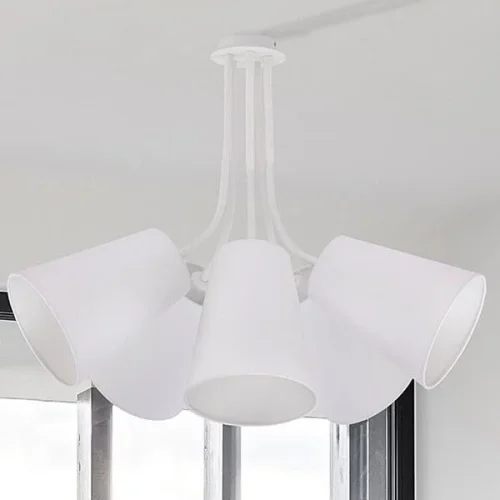 Люстра потолочная Flex Shade 9277-NW Nowodvorski белая на 5 ламп, основание белое в стиле современный  фото 3