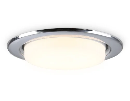 Светильник точечный G10102 Ambrella light белый 1 лампа, основание хром в стиле современный хай-тек 
