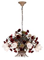 Люстра подвесная Fiori di rose 1760.8 Lucia Tucci белая на 8 ламп, основание разноцветное золотое в стиле прованс флористика Люстра подвесная Fiori di rose 1760.8 Lucia Tucci белая на 8 ламп, основание разноцветное золотое в стиле прованс флористика