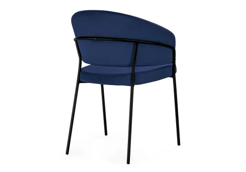 Стул на металлокаркасе Лео синий brandy light 8 / черный 592483 Woodville, синий/велюр, ножки/металл/чёрный, размеры - ****560*520 фото 5