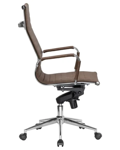 Офисное кресло для руководителей 101F-LMR CLARK, цвет коричневый лофт №320 Dobrin, коричневый/экокожа, ножки/металл/хром, размеры - 1090*1150***680*680 фото 3