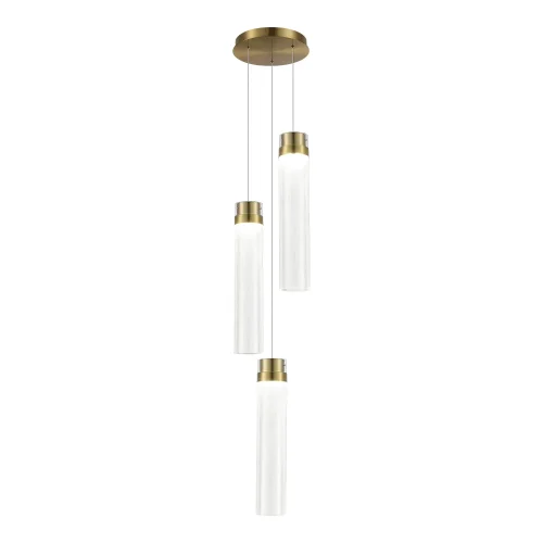 Светильник подвесной LED Champagne SL6236.303.03 ST-Luce прозрачный на 3 лампы, основание латунь в стиле современный каскад